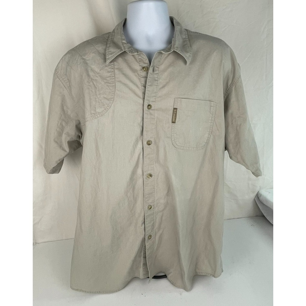 COLUMBIA SPORTSWEAR MENS‎ XL VENTED SHOULDER KHAKI SHORT SLEEVE FISHING SHIRT